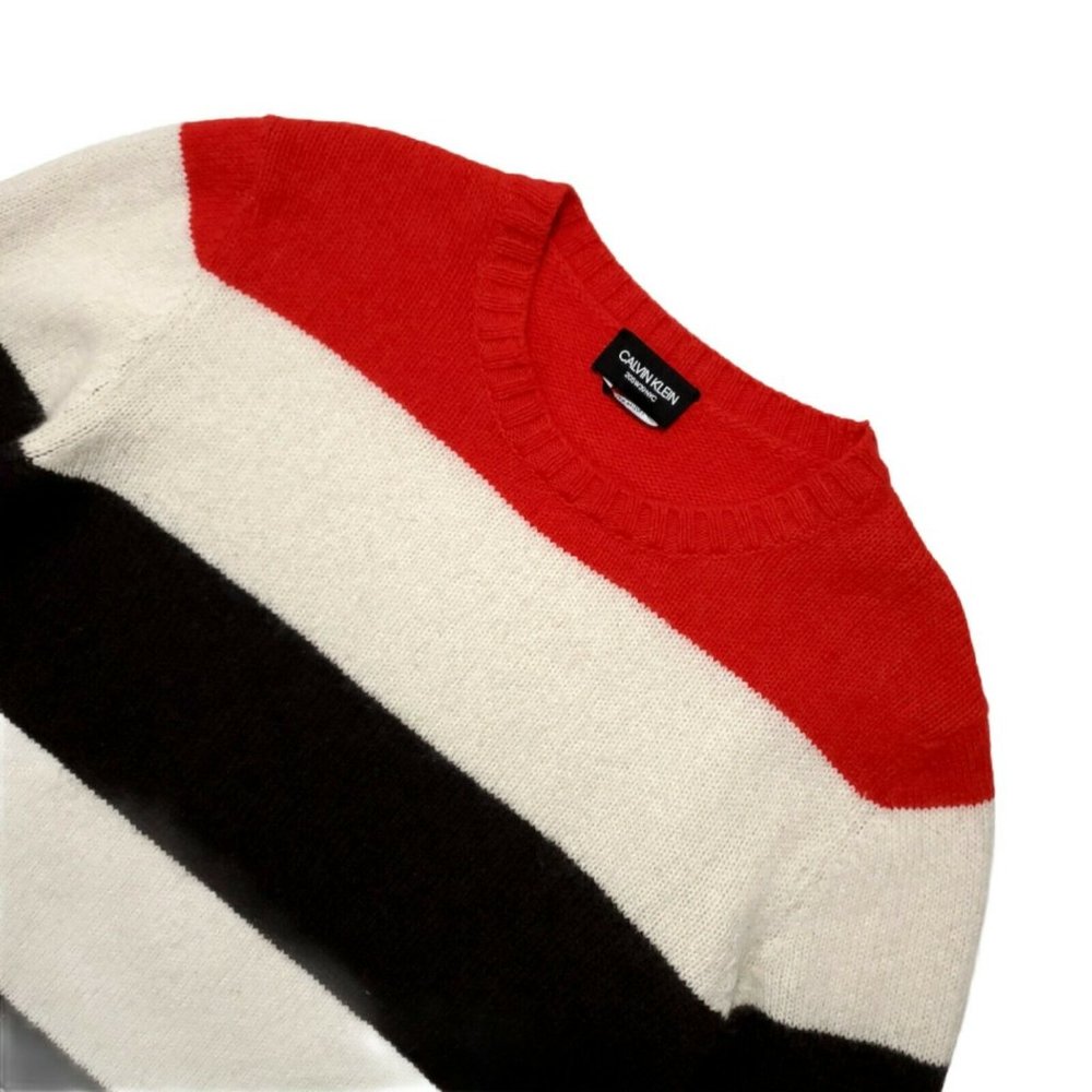 Calvin Klein 205W39NYC (XL) Color Block Sweater ITALY WOOL DESIGNER SOFT - Picture 3 of 11